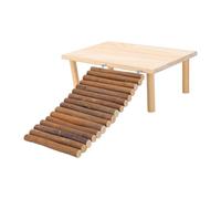 TOPINCN Plateforme en Bois pour Reptile avec Rampe d'escalade, Cachette