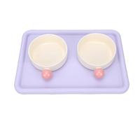 TOPINCN Plats Surélevés en Céramique pour Chat, Ensemble de Bols d'eau et de Nourriture pour Animaux de Compagnie Surélevés, Ensemble de Bols d'eau et de Nourriture pour Chat,