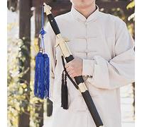 TOPINCN Pompon D'épée Taiji, Décor de Style Court en Soie Glacée de qualité Supérieure pour Les Amateurs de Kung Fu, 2 Couleurs pour la Pratique de L'épée Taiji (Dague Bleu Royal)