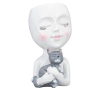 TOPINCN Pot de Fleurs avec Visage Drôle, Arrangement Floral de Bureau, Pot de Fleurs en Forme de Fille, Décoration Artistique pour la Maison, Tête de Fille, Petit Arrangement Floral en