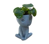 TOPINCN Pots de Plantes avec Trou de Vidange Résine Mignon Visage Lumineux Planteur Pot Tête Pot de Fleur Succulent Planteur Pot de Fleurs pour Maison Bureau Décor (#1)