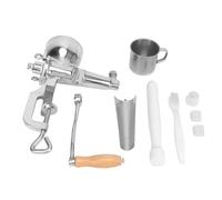 TOPINCN Presse-agrumes Manuel en Acier Inoxydable avec Base à Ventouse et 3 Tamis, Extracteur à Manivelle, Presse-agrumes Multifonction pour Herbe de blé, Céleri, Gingembre