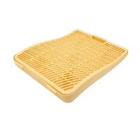 TOPINCN Rampe de Litière pour Chat, Escalier de Captures avec Plateau de Collecte de Sable Amovible et Surface Antidérapante, Coussinet Anti-Fuite Antiadhésif pour Toilettes à Chat à (Yellow)