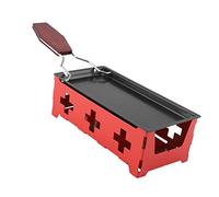 Topincn Râpe à fromage Rotaster Plateau pour four anti-adhésif portable Set de poêle Poignée en bois Cuisine à la maison Outil pour rôtir avec spatule