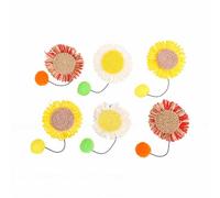 TOPINCN Recharges de Baguettes pour Chat, 6 Pièces, Jouets de Remplacement, Mouvement, Boule de Laine Suspendue à Double Couche pour Jeu Intérieur et Extérieur, Stimulant la Chasse (3 Couleurs 6