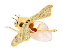 TOPINCN Récipient à Miel, Pot à Miel en Verre au Design Ruche, Structure en Verre Borosilicate équipée D'un Couvercle à Ailes Hermétique et Cuillère en Métal Assortie pour le (Style strass)