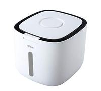 TOPINCN Récipient de Stockage de Riz Hermétique, Boîte à Riz Seau Distributeur de Riz scellé en Plastique Conteneur de Stockage de Nourriture Pot Organisateur de Comptoir pour Riz (5L Noir)