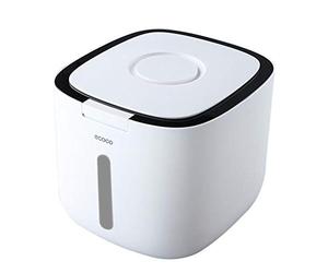 TOPINCN Récipient de Stockage de Riz Hermétique, Boîte à Riz Seau Distributeur de Riz scellé en Plastique Conteneur de Stockage de Nourriture Pot Organisateur de Comptoir pour Riz (5L Noir)