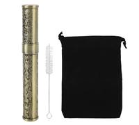 TOPINCN Récipient en Métal, Boîtier de Bouteille de Joint de Rangement à L'épreuve de Rangement à L'épreuve de Rangement, Capsule de Survie Portable Conteneur de Réserve de Voyage pour (Bronze)