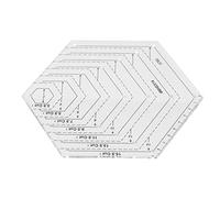 TOPINCN Règle Hexagonale, Plaques de Modèle, Règle Hexagonale en Acrylique Transparent, Règle de Dessin, Règle de Patchwork en Forme de Diamant, échelle Hexagonale Translucide Transparente