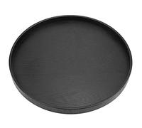 TOPINCN Repas de Plats en Bois Ronds de Service Plateau, Assiette de Collation en Bois Massif, Plaque de café, Table de Service au thé avec Bords Surélevés pour Le Restaurant de (Black)