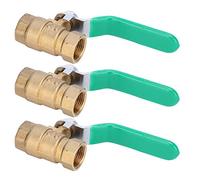 TOPINCN Robinet à Bille en Laiton 3/8 Pouces, Double Résistant à la Corrosion, Vanne Fixe pour Systèmes de Conduites D'eau, Paquet de 3
