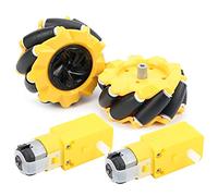 TOPINCN Roue Mecanum 80mm, Voiture Robot Intelligente de Haute qualité, Composants de Jouets à Monter Soi-même pour Motoréducteur + Adultes/Enfants