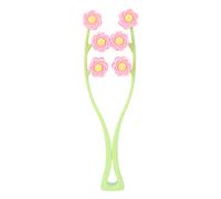 TOPINCN Rouleau de Massage du Visage Type de Fleur Rouleau de Massage Plusieurs Rouleaux Masseur de Visage en Forme de V pour le Cou Menton (Rosâtre)