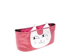 TOPINCN Sac à Couches Suspendu Durable Baby Pram Sac de Grande capacité Organisateurs Pram pour Bébés Migne Mouse Pink Cat Pastèque (Sac de Rangement Rose Chaton)