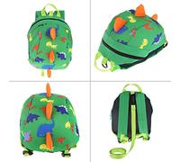 TOPINCN Sac à Dos avec Harnais de sécurité pour bébé, Motif Dinosaure Mignon, Sac Durable Anti-perte pour Enfants, Cartable Oxford Léger, Parfait pour les Voyages et L'école (GREEN)