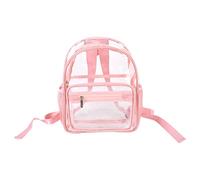 TOPINCN Sac à Dos Transparent, Bandoulière Réglable Imperméable PVC Voir à Travers Le Sac à Dos Poignée en Nylon Bas Mignon Grand Espace de Rangement pour Étudiant pour Voyage (Rose)