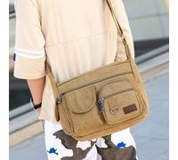 TOPINCN Sac à Outils Portable en Toile de Grande capacité pour électricien, Pochette à Outils Kaki pour Plombiers Charpentiers, 30 X 24 X 13 Cm