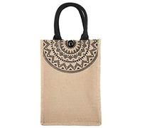 TOPINCN Sac à provisions réutilisable avec poignée renforcée - Sac fourre-tout vintage carré en jute