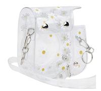 TOPINCN Sac Appareil Photo en PVC élégant avec Couvercle de L'objectif pour Mini 11/9/8, étui de Caméra Décoratif et Pratique, pour Les Ventilateurs, Daisy Transparent