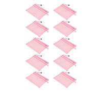TOPINCN Sac de Pochette à Glissière 10pcs, Sac de Fichier à Double Couche en Nylon en Maille en Nylon avec Fermeture éclair, 9.4x7.1in, Organisateur de Stockage de Taille A5 pour les (PINK)