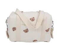 TOPINCN Sac de Rangement pour Poussette, Fourre-tout Multifonctionnel avec Poche Zippée, Pochette à Couches Réutilisable, Sac de Voyage Suspendu, Sac à Main pour Poussette pour Mamans, (Sac Ours)