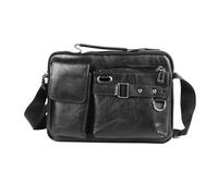 TOPINCN Sac de Travail pour Hommes en Cuir Pu Retro Pu, Bandoulière Réglable, Sac à Main de Tablette Noire pour Voyager dans les écoles de Commerce avec Plusieurs Façons de Transporter,