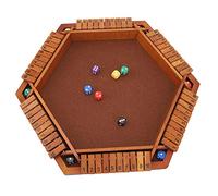 TOPINCN Shut The Box, Jeu de Dés en Bois pour 1 à 6 Joueurs avec Marqueurs Numérotés Colorés, Jeux de Table Classiques pour Jeu de Divertissement