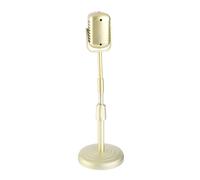 TOPINCN Simulation de Microphone à L'ancienne, Ensemble de Supports de Micro Durables, Base Stable pour Les Superproductions de Mode Rétro (Gold)