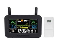 TOPINCN Station Météo sans Fil, Thermomètre et Hygromètre Intérieur et Extérieur avec Capteur de Température et d'humidité, Horloge Atomique, Phases de Lune, Pression Barométrique, (Prise UE)