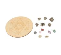 TOPINCN Stone du Chakra, Ensemble de Panneaux de Grille de Cristal, Planche à Références, Bois Composite, Pratique et Léger pour le Sommeil, Amplificateur énergétique, Outil de (A07)