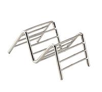 TOPINCN Support à Tacos en Forme de V en Acier Inoxydable, Support à Tacos Antirouille et Durable, Parfait pour les et les Hot-dogs, Conception de qualité Alimentaire, 1 unité (1-2 Grilles
