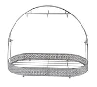 TOPINCN Support de Support de Tasse, Gain de Séchage de Rangement Plus Dramatique, Organisateur de Tasse de café en Fer avec 6 Crochets et Panier Inférieur, pour Comptoir de Cuisine (SILVER)