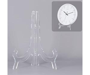 TOPINCN Supports D'horloge Ronds, Ornement de Maison de Support D'affichage de Certificat Acrylique Transparent pour L'album Photo