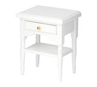 TOPINCN Table de Chevet en Bois Blanc écologique, Meuble Compact et élégant, Jouet pour Chambre de Poupée