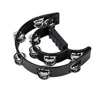 TOPINCN Tambourin Jingles à Double Rangée avec une Bonne Texture, Exercice de Coordination pour les Yeux et les Mains - Noir, Idéal pour la Famille et les Enfants - Plastique + Métal (BLACK)