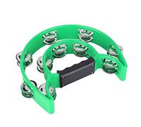 TOPINCN Tambourin Jingles à Double Rangée avec une Bonne Texture, Exercice de Coordination pour les Yeux et les Mains - Noir, Idéal pour la Famille et les Enfants - Plastique + Métal (GREEN)