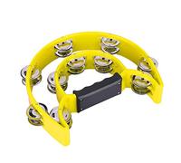 TOPINCN Tambourin Jingles à Double Rangée avec une Bonne Texture, Exercice de Coordination pour les Yeux et les Mains - Noir, Idéal pour la Famille et les Enfants - Plastique + Métal (YELLOW)