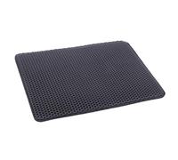 TOPINCN Tapis de Litière Extra Large pour Chat Double Couche - Tapis de Bac à Litière - 101,6 X 71,1 Cm - Antidérapant, Imperméable et Résistant à L'urine avec Rainures Ultra Profondes (Black)