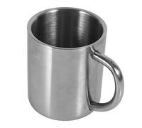 TOPINCN Tasse Portative à Double Paroi en Acier Inoxydable pour la Tasse D'étudiant de Camping de Voyage, 220 Ml, de Lait de thé de café Durable Non Toxique pour les Activités de Plein Air