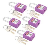 TOPINCN Test de Corrosion Non Conductive avec une étiquette écrite pour la sécurité de la Machine en Nylon + Acier 5 Set 38 Mm 10 Touches pour L'outil de Verrouillage (PURPLE)