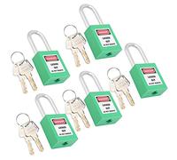 TOPINCN Test de Corrosion Non Conductive avec une étiquette écrite pour la sécurité de la Machine en Nylon + Acier 5 Set 38 Mm 10 Touches pour L'outil de Verrouillage (GREEN)