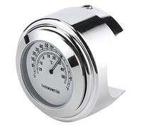 TOPINCN Thermomètre à Montage sur Guidon élégant et Résistant aux Intempéries pour Moto, Alliage D'aluminium + Placage chromé (WHITE)