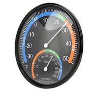 TOPINCN Thermomètre et Hygromètre Rond Domestique pour la de la Température et de l'humidité, Thermomètre à Cadran en PVC Transparent pour Serre Familiale, Entrepôt, Noir (12,7 cm) (TH101 noir)
