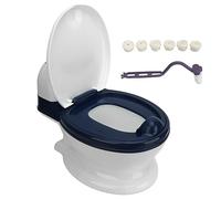 TOPINCN Toilettes D'apprentissage de la propreté pour Tout-petits, Véritable Chaise de Pot D'apprentissage pour Tout-petits avec Cuvette Amovible, Toilettes Multifonctions avec Brosse de (Bleu Blanc)