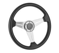 TOPINCN TOPINCN Volant de Dérive Universel 350mm/14 Pouces, Remplacement de Volant de Voiture de Course pour Sport Drifting Rouge (SILVER) (SILVER)