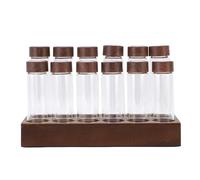 TOPINCN Tubes de Stockage de Grains de café à Dose Unique, 12 Tubes à Essai en Verre, Terrarium Hydroponique pour Plantes D'intérieur, Décoration de Bureau à Domicile (12 Trous)
