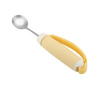 TOPINCN Ustensile Handicapé, Fourchette/cuillère en Acier Inoxydable Vaisselle Rotative à 360 Degrés avec Poignée en Silicone Antidérapante pour Les Personnes âgées(cuillère)