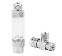 TOPINCN Valve à Aiguille de Régulateur de CO2 en Acier Inoxydable, Clapet Anti-Retour à Bulles, Conception Ergonomique pour Système D'aquarium, Idéal pour Accessoire D'aquarium (Microvanne Double