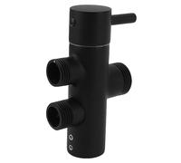 TOPINCN Vanne de Dérivation de Douche en Métal pour Pomme de Douche à Main et Fixe, Bras de Mural avec Contrôle de L'eau Chaude et Froide pour Toilettes, Salle de Bain (noir)